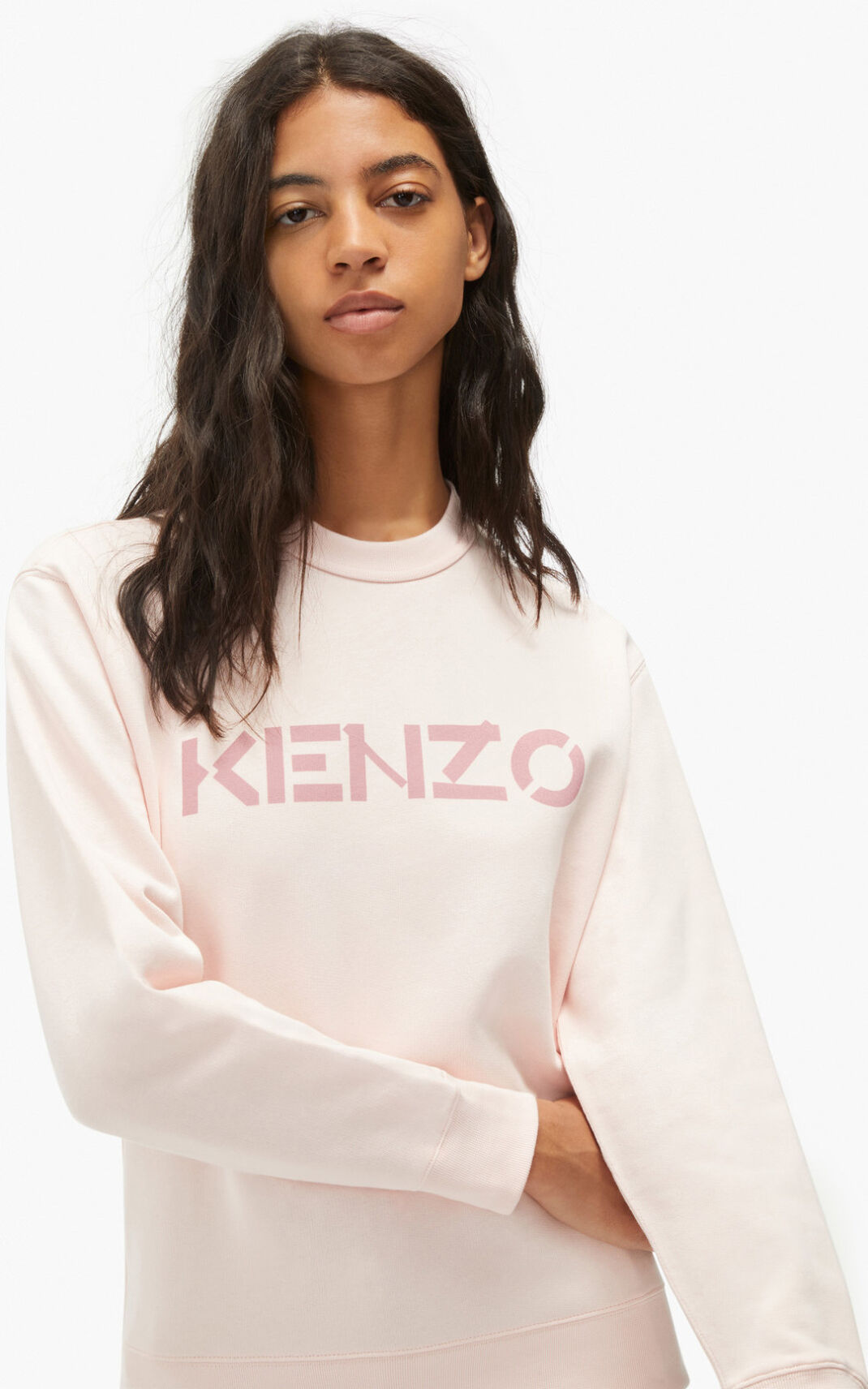 Kenzo Logo Sweatshirt Pink For Womens 8042QHIPL